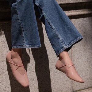 M.Gemi The Una Ballerina Flats in Antique Rose Nappa